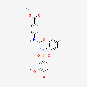 molecular formula C26H28N2O7S B3734557 ethyl 4-({N-[(3,4-dimethoxyphenyl)sulfonyl]-N-(4-methylphenyl)glycyl}amino)benzoate 
