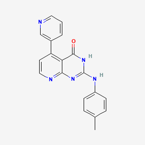 molecular formula C19H15N5O B3734896 2-(4-methylanilino)-5-pyridin-3-yl-3H-pyrido[2,3-d]pyrimidin-4-one 