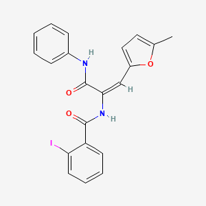 molecular formula C21H17IN2O3 B3735163 N-[(E)-3-anilino-1-(5-methylfuran-2-yl)-3-oxoprop-1-en-2-yl]-2-iodobenzamide 