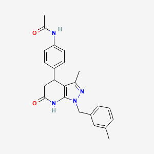 molecular formula C23H24N4O2 B3735361 N-{4-[3-methyl-1-(3-methylbenzyl)-6-oxo-4,5,6,7-tetrahydro-1H-pyrazolo[3,4-b]pyridin-4-yl]phenyl}acetamide 