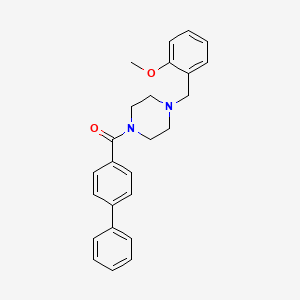 molecular formula C25H26N2O2 B3735581 Biphenyl-4-yl[4-(2-methoxybenzyl)piperazin-1-yl]methanone CAS No. 5996-08-7