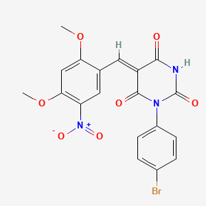 1-(4-bromophenyl)-5-(2,4-dimethoxy-5-nitrobenzylidene)-2,4,6(1H,3H,5H)-pyrimidinetrione