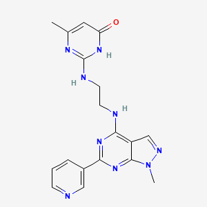 6-methyl-2-[(2-{[1-methyl-6-(3-pyridinyl)-1H-pyrazolo[3,4-d]pyrimidin-4-yl]amino}ethyl)amino]-4(3H)-pyrimidinone