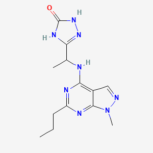 5-{1-[(1-methyl-6-propyl-1H-pyrazolo[3,4-d]pyrimidin-4-yl)amino]ethyl}-2,4-dihydro-3H-1,2,4-triazol-3-one