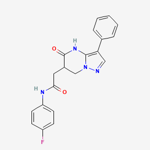 molecular formula C20H17FN4O2 B3735776 N-(4-fluorophenyl)-2-(5-oxo-3-phenyl-6,7-dihydro-4H-pyrazolo[1,5-a]pyrimidin-6-yl)acetamide 