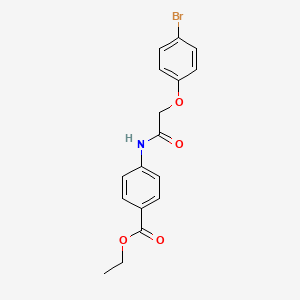 molecular formula C17H16BrNO4 B3735863 Ethyl 4-[[2-(4-bromophenoxy)acetyl]amino]benzoate 