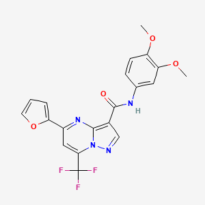 molecular formula C20H15F3N4O4 B3735892 N-(3,4-dimethoxyphenyl)-5-(furan-2-yl)-7-(trifluoromethyl)pyrazolo[1,5-a]pyrimidine-3-carboxamide CAS No. 5839-13-4