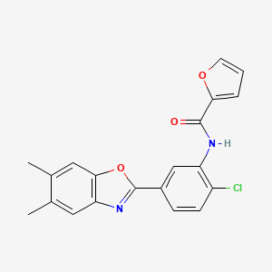molecular formula C20H15ClN2O3 B3735900 N-[2-chloro-5-(5,6-dimethyl-1,3-benzoxazol-2-yl)phenyl]furan-2-carboxamide 