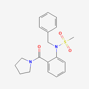 molecular formula C19H22N2O3S B3735916 N-benzyl-N-[2-(pyrrolidine-1-carbonyl)phenyl]methanesulfonamide 