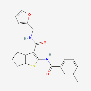 molecular formula C21H20N2O3S B3735933 N-(furan-2-ylmethyl)-2-{[(3-methylphenyl)carbonyl]amino}-5,6-dihydro-4H-cyclopenta[b]thiophene-3-carboxamide 