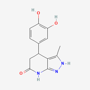 molecular formula C13H13N3O3 B3735938 4-(3,4-Dihydroxyphenyl)-3-methyl-1H,4H,5H,6H,7H-pyrazolo[3,4-B]pyridin-6-one 