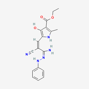 molecular formula C18H19N5O3 B3736675 ethyl 5-[(Z,3E)-3-amino-2-cyano-3-(phenylhydrazinylidene)prop-1-enyl]-4-hydroxy-2-methyl-1H-pyrrole-3-carboxylate 