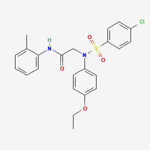 molecular formula C23H23ClN2O4S B3736829 N~2~-[(4-chlorophenyl)sulfonyl]-N~2~-(4-ethoxyphenyl)-N~1~-(2-methylphenyl)glycinamide 