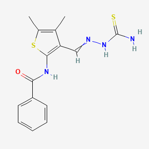 molecular formula C15H16N4OS2 B3736874 N-[3-[(carbamothioylhydrazinylidene)methyl]-4,5-dimethylthiophen-2-yl]benzamide 