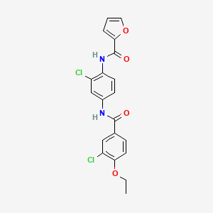 molecular formula C20H16Cl2N2O4 B3737044 N-{2-chloro-4-[(3-chloro-4-ethoxybenzoyl)amino]phenyl}-2-furamide 
