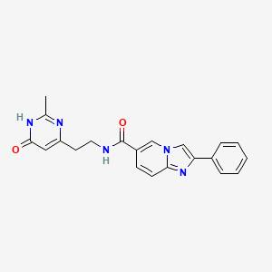 molecular formula C21H19N5O2 B3737088 N-[2-(6-hydroxy-2-methylpyrimidin-4-yl)ethyl]-2-phenylimidazo[1,2-a]pyridine-6-carboxamide 