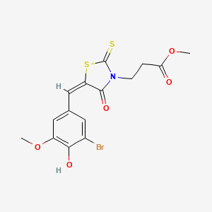 molecular formula C15H14BrNO5S2 B3737091 methyl 3-[(5E)-5-(3-bromo-4-hydroxy-5-methoxybenzylidene)-4-oxo-2-thioxo-1,3-thiazolidin-3-yl]propanoate 
