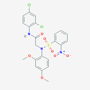 molecular formula C22H19Cl2N3O7S B3737171 N-(2,4-dichlorophenyl)-2-(2,4-dimethoxy-N-(2-nitrophenyl)sulfonylanilino)acetamide 
