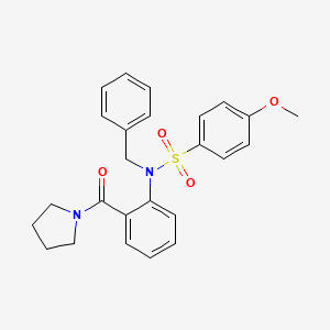 molecular formula C25H26N2O4S B3737177 N-benzyl-4-methoxy-N-[2-(1-pyrrolidinylcarbonyl)phenyl]benzenesulfonamide 