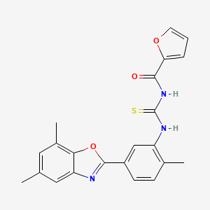 molecular formula C22H19N3O3S B3737184 N-[[5-(5,7-dimethyl-1,3-benzoxazol-2-yl)-2-methylphenyl]carbamothioyl]furan-2-carboxamide 