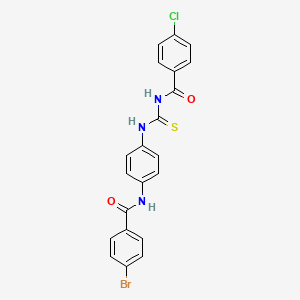 molecular formula C21H15BrClN3O2S B3737191 N-[[4-[(4-bromobenzoyl)amino]phenyl]carbamothioyl]-4-chlorobenzamide 