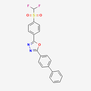 molecular formula C21H14F2N2O3S B3737240 2-[4-(Difluoromethylsulfonyl)phenyl]-5-(4-phenylphenyl)-1,3,4-oxadiazole 