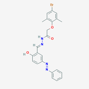 molecular formula C23H21BrN4O3 B3737285 2-(4-bromo-2,6-dimethylphenoxy)-N-[(E)-(2-hydroxy-5-phenyldiazenylphenyl)methylideneamino]acetamide 
