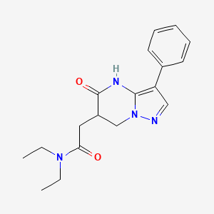 molecular formula C18H22N4O2 B3737294 N,N-diethyl-2-(5-oxo-3-phenyl-6,7-dihydro-4H-pyrazolo[1,5-a]pyrimidin-6-yl)acetamide 