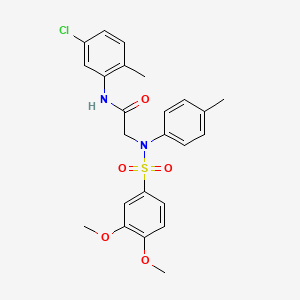 molecular formula C24H25ClN2O5S B3737329 N~1~-(5-chloro-2-methylphenyl)-N~2~-[(3,4-dimethoxyphenyl)sulfonyl]-N~2~-(4-methylphenyl)glycinamide 