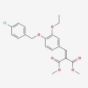 molecular formula C21H21ClO6 B3737408 dimethyl {4-[(4-chlorobenzyl)oxy]-3-ethoxybenzylidene}malonate 