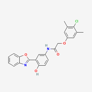 molecular formula C23H19ClN2O4 B3737415 N-[3-(1,3-benzoxazol-2-yl)-4-hydroxyphenyl]-2-(4-chloro-3,5-dimethylphenoxy)acetamide 