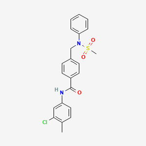 molecular formula C22H21ClN2O3S B3737430 N-(3-CHLORO-4-METHYL-PHENYL)-4-[(METHYLSULFONYL-PHENYL-AMINO)METHYL]BENZAMIDE CAS No. 5737-68-8