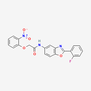 molecular formula C21H14FN3O5 B3737508 N-[2-(2-fluorophenyl)-1,3-benzoxazol-5-yl]-2-(2-nitrophenoxy)acetamide 