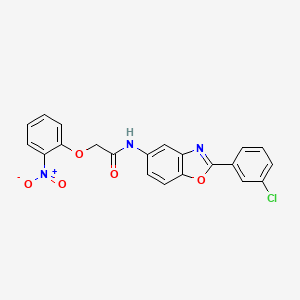 molecular formula C21H14ClN3O5 B3737540 N-[2-(3-chlorophenyl)-1,3-benzoxazol-5-yl]-2-(2-nitrophenoxy)acetamide 