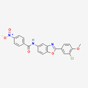 molecular formula C21H14ClN3O5 B3737558 N-[2-(3-chloro-4-methoxyphenyl)-1,3-benzoxazol-5-yl]-4-nitrobenzamide 