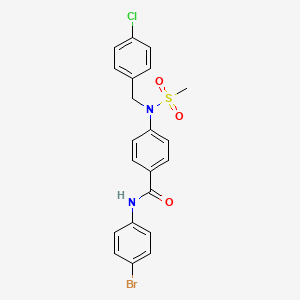 molecular formula C21H18BrClN2O3S B3737590 N-(4-bromophenyl)-4-[(4-chlorobenzyl)(methylsulfonyl)amino]benzamide 