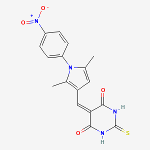 molecular formula C17H14N4O4S B3737598 5-{[2,5-dimethyl-1-(4-nitrophenyl)-1H-pyrrol-3-yl]methylidene}-2-thioxodihydropyrimidine-4,6(1H,5H)-dione 