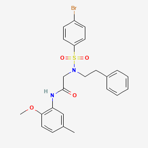 molecular formula C24H25BrN2O4S B3737634 N-(2-Methoxy-5-methylphenyl)-2-[N-(2-phenylethyl)4-bromobenzenesulfonamido]acetamide 