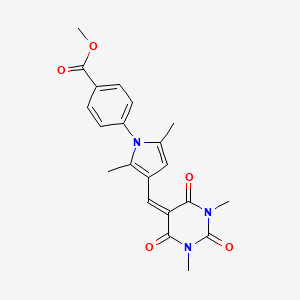 molecular formula C21H21N3O5 B3737677 Methyl 4-[3-[(1,3-dimethyl-2,4,6-trioxo-1,3-diazinan-5-ylidene)methyl]-2,5-dimethylpyrrol-1-yl]benzoate 