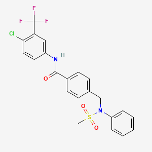 molecular formula C22H18ClF3N2O3S B3737684 N-[4-chloro-3-(trifluoromethyl)phenyl]-4-{[(methylsulfonyl)(phenyl)amino]methyl}benzamide CAS No. 5741-80-0