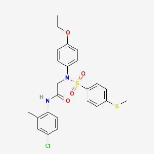 molecular formula C24H25ClN2O4S2 B3737692 N~1~-(4-chloro-2-methylphenyl)-N~2~-(4-ethoxyphenyl)-N~2~-{[4-(methylthio)phenyl]sulfonyl}glycinamide 