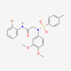 molecular formula C23H23BrN2O5S B3737694 N-(2-BROMOPHENYL)-2-[N-(3,4-DIMETHOXYPHENYL)4-METHYLBENZENESULFONAMIDO]ACETAMIDE 