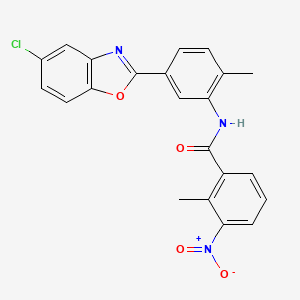 molecular formula C22H16ClN3O4 B3737702 N-[5-(5-chlorobenzooxazol-2-yl)-2-methyl-phenyl]-2-methyl-3-nitro-benzamide CAS No. 6013-84-9
