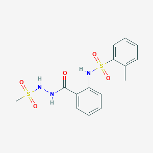molecular formula C15H17N3O5S2 B3737704 N-[2-(methanesulfonamidocarbamoyl)phenyl]-2-methylbenzenesulfonamide 