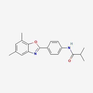 molecular formula C19H20N2O2 B3737710 N-[4-(5,7-dimethyl-1,3-benzoxazol-2-yl)phenyl]-2-methylpropanamide 