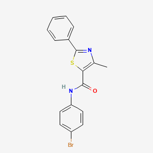 molecular formula C17H13BrN2OS B3737770 N-(4-bromophenyl)-4-methyl-2-phenyl-1,3-thiazole-5-carboxamide 