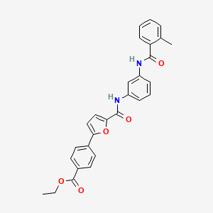 molecular formula C28H24N2O5 B3737787 Ethyl 4-[5-[[3-[(2-methylbenzoyl)amino]phenyl]carbamoyl]furan-2-yl]benzoate 