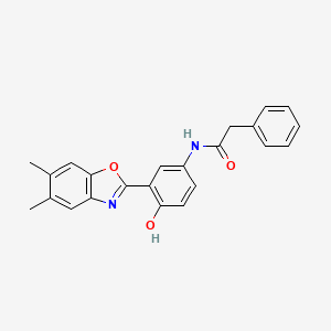 molecular formula C23H20N2O3 B3737813 N-[3-(5,6-dimethyl-1,3-benzoxazol-2-yl)-4-hydroxyphenyl]-2-phenylacetamide 