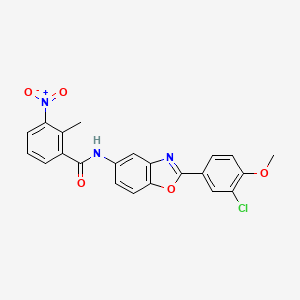 molecular formula C22H16ClN3O5 B3737816 N-[2-(3-chloro-4-methoxyphenyl)-1,3-benzoxazol-5-yl]-2-methyl-3-nitrobenzamide 