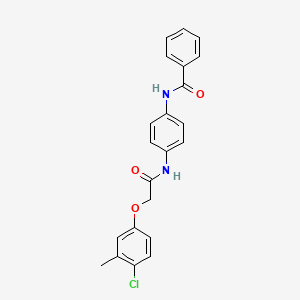 molecular formula C22H19ClN2O3 B3737827 N-(4-{[2-(4-chloro-3-methylphenoxy)acetyl]amino}phenyl)benzamide 